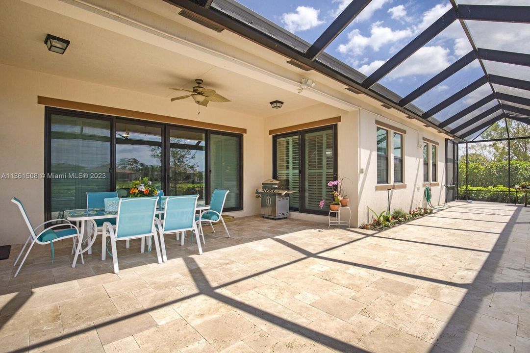 Open Lanai/Patio with Travertine Marble extended Patio