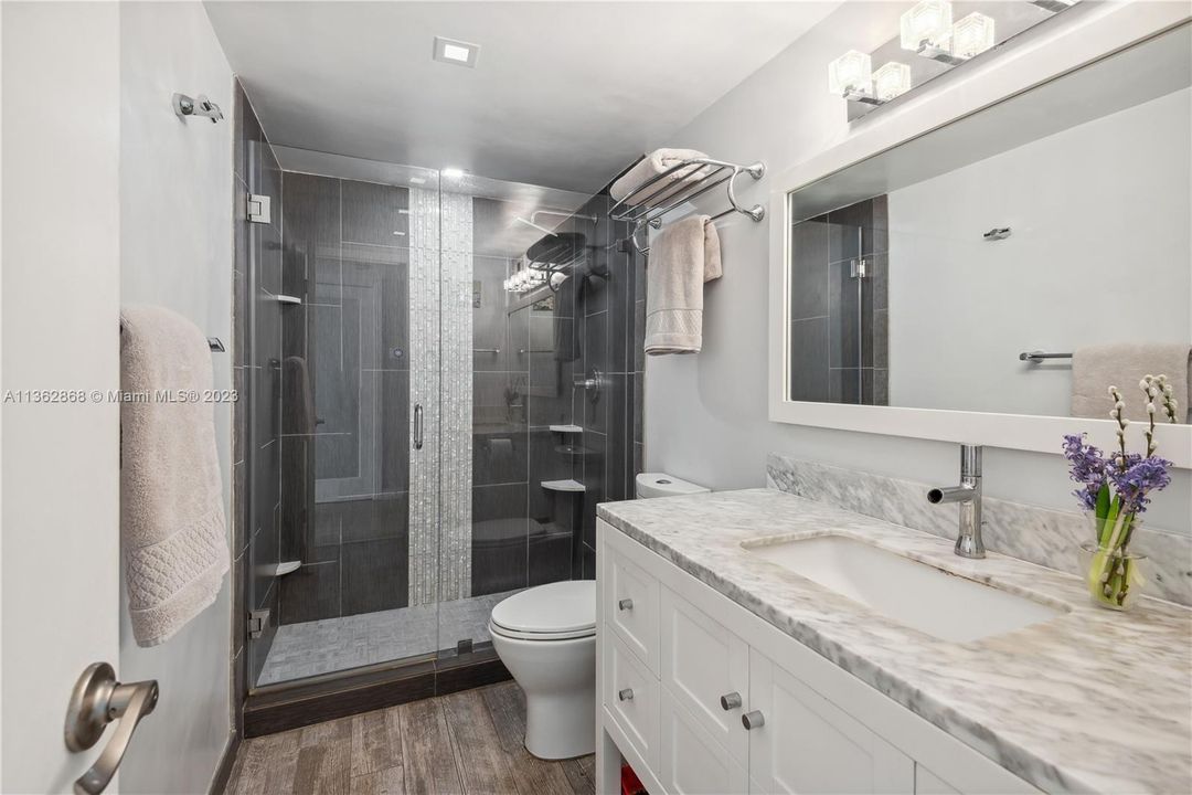 Renovated Bath with walk-in shower