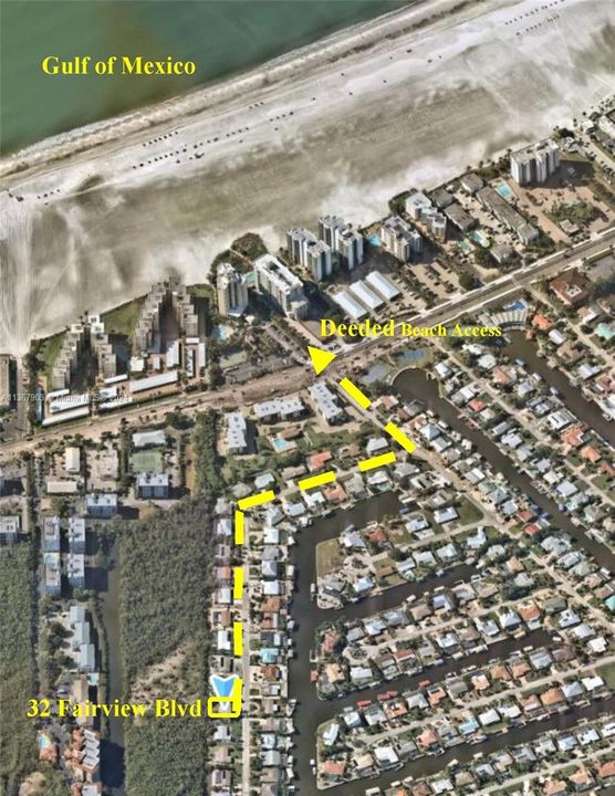 Map showing community deeded beach access