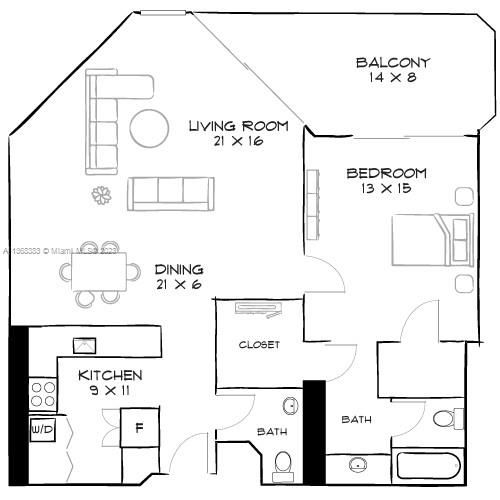 Recientemente alquilado: $3,995 (1 camas, 1 baños, 1036 Pies cuadrados)