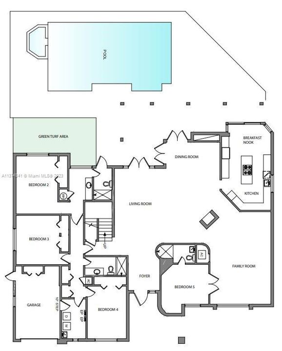 First Level Main Living Area Floor Plan