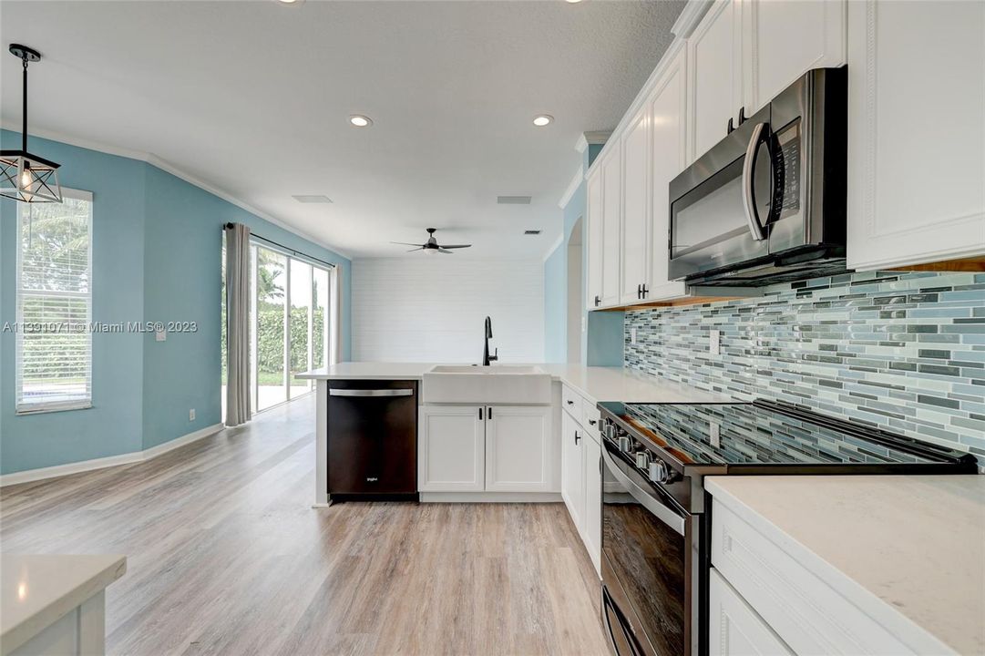 Open Concept Kitchen Leading to Family Room