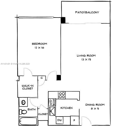 Recently Rented: $2,755 (1 beds, 1 baths, 786 Square Feet)