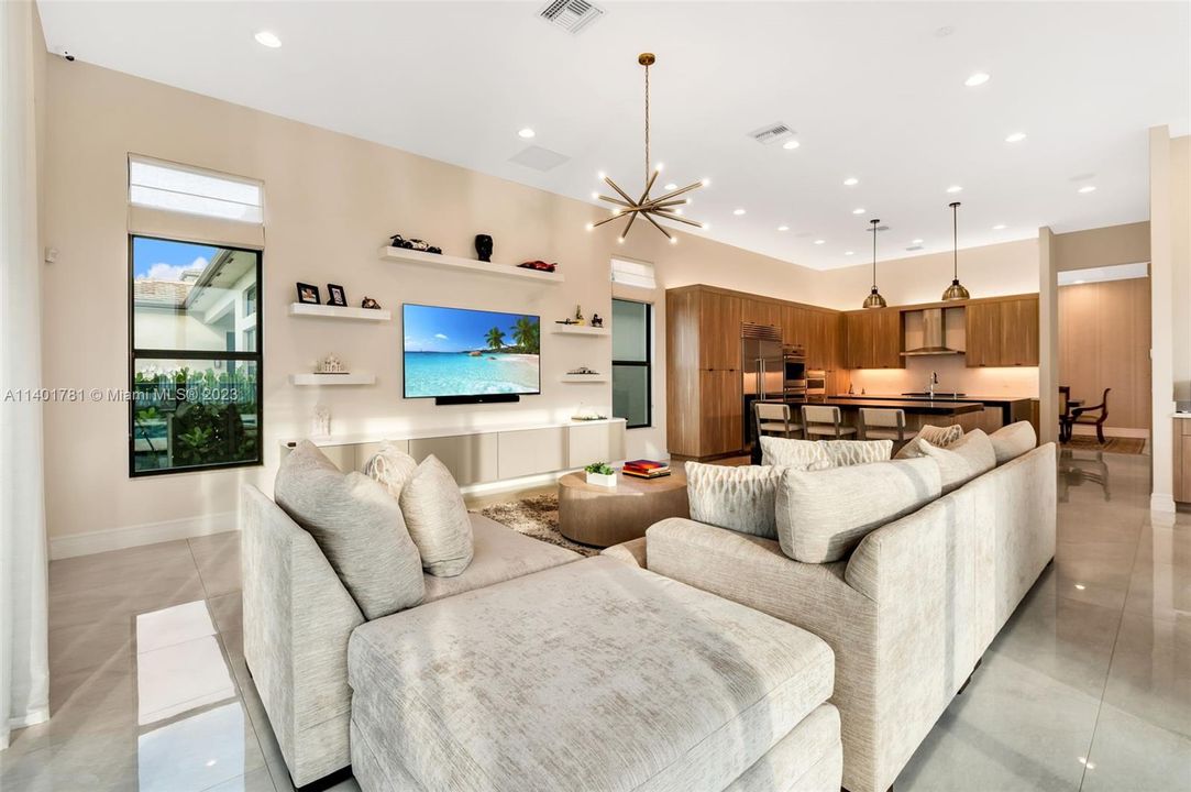 Family room filled with natural light