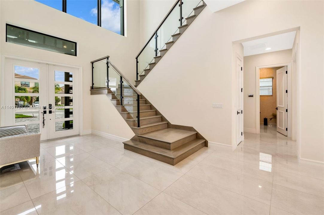 Double height foyer