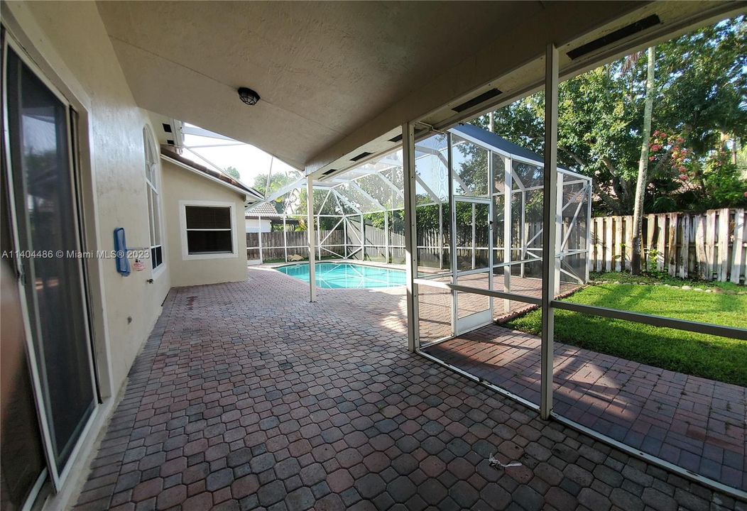 Patio by pool