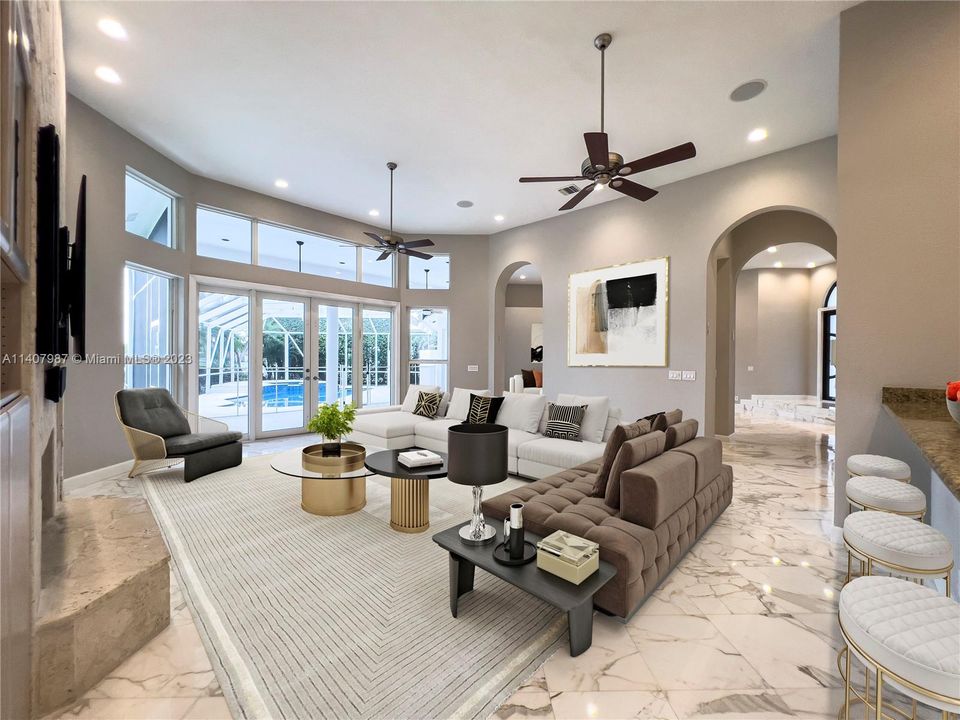 staged family room