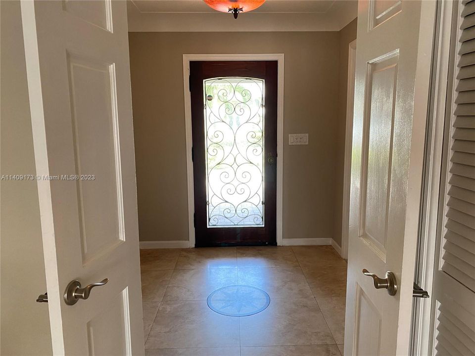With tile design in entry