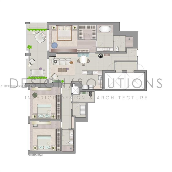 Proposed 3 bedroom floor plan