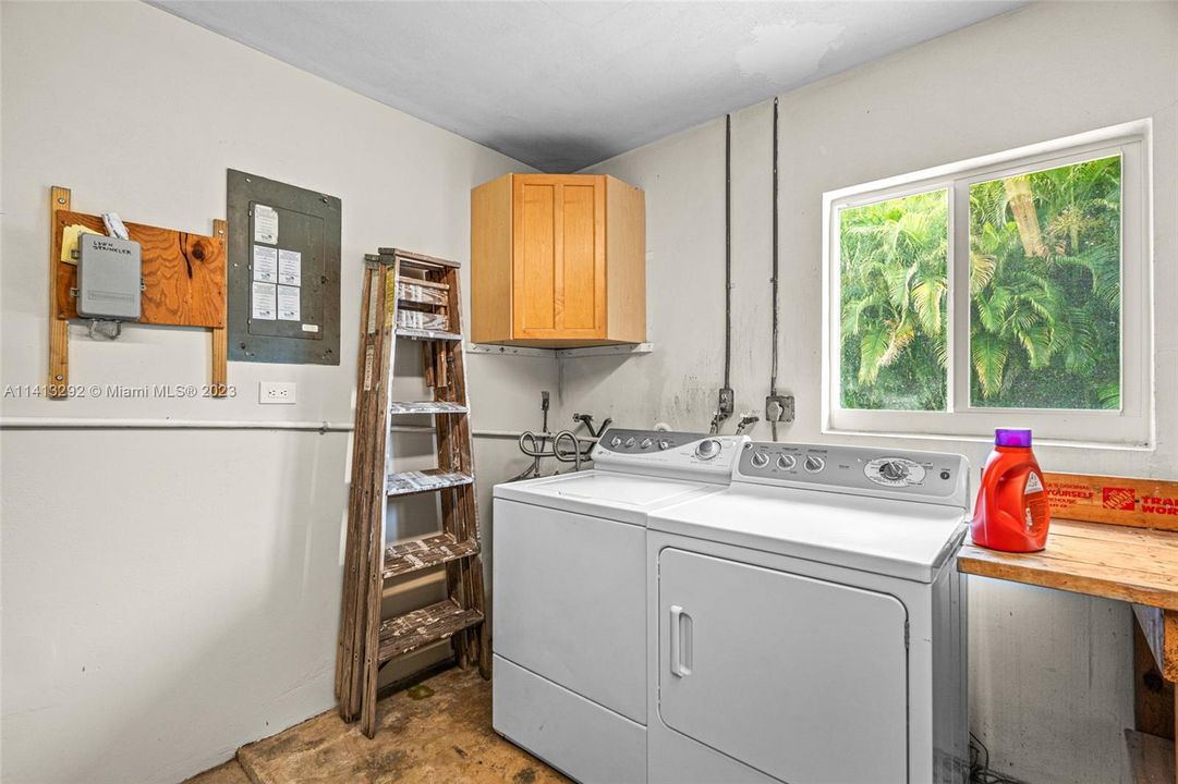 Laundry in garage