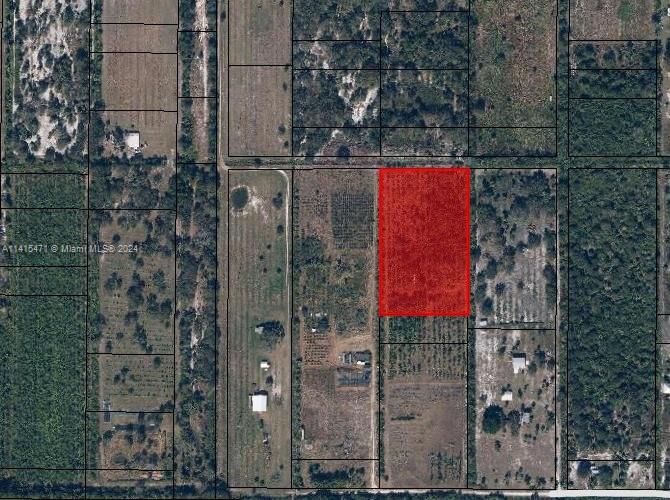 Red box indicates 5 acre lot