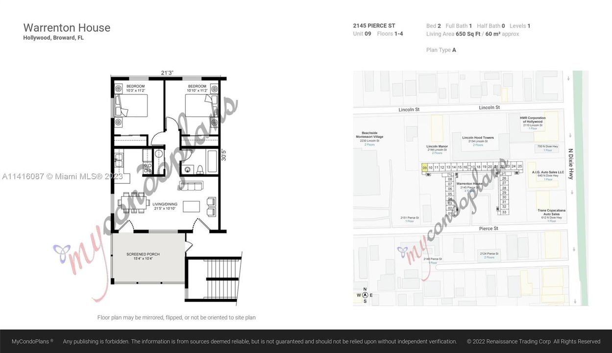 Recently Sold: $180,000 (2 beds, 1 baths, 650 Square Feet)