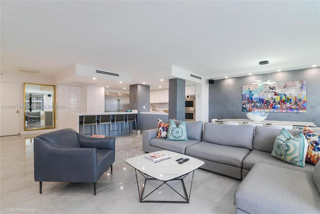 Livingroom area with open kitchen