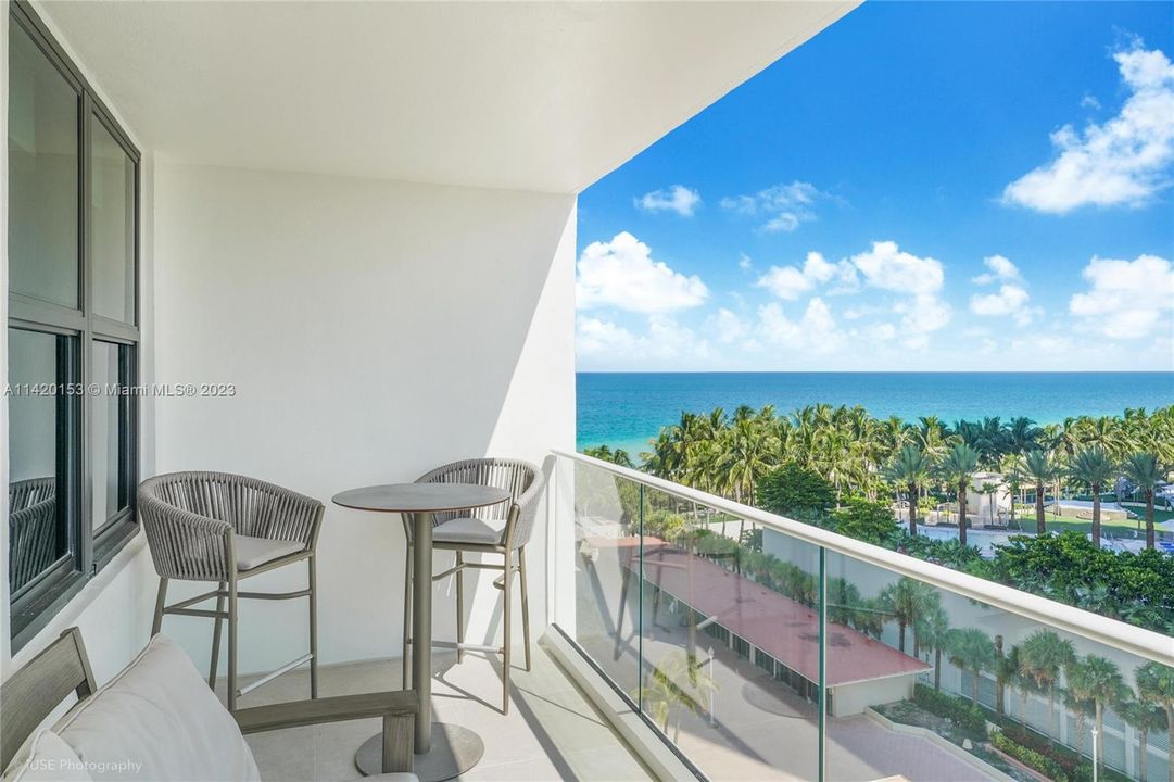 Balcony unit looking the ocean from all rooms