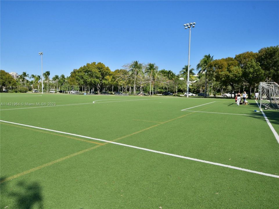 Soccer Field by the Village green in Key Biscayne