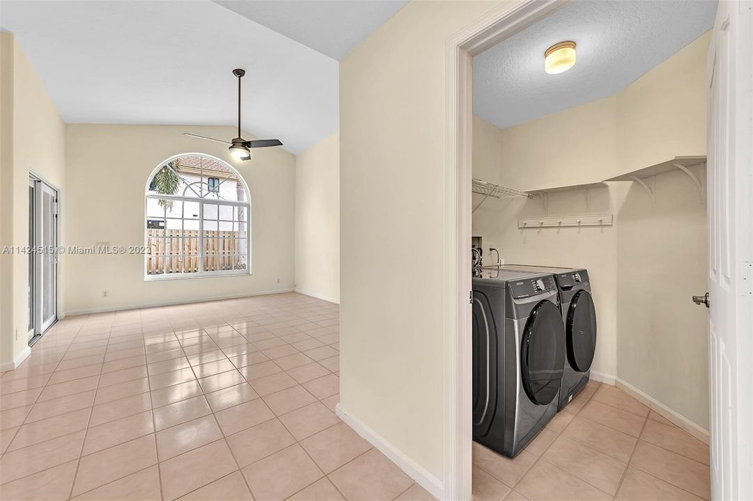 Inside laundry with new W/D.