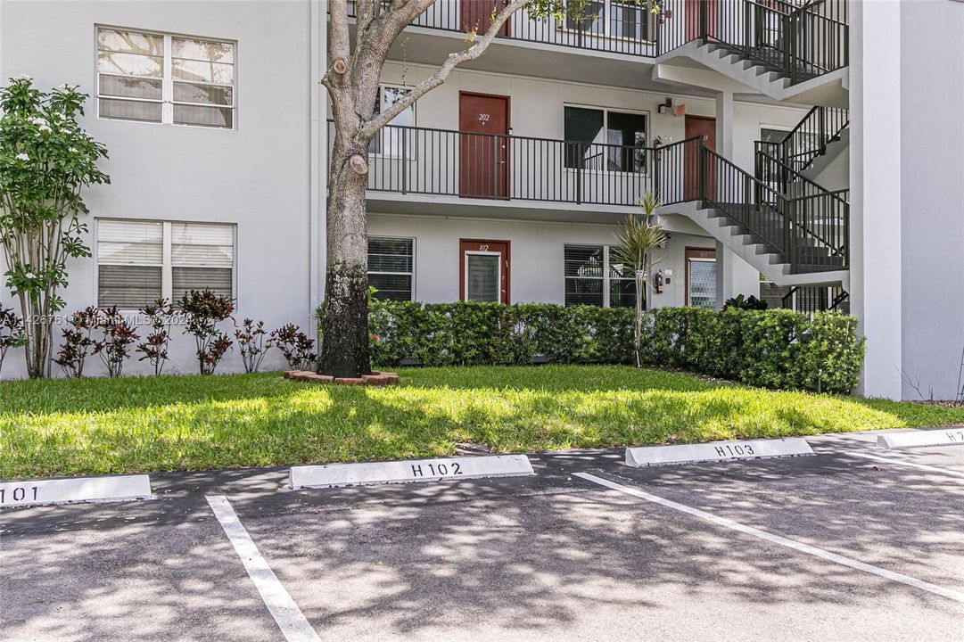 Parking space just steps away from condo