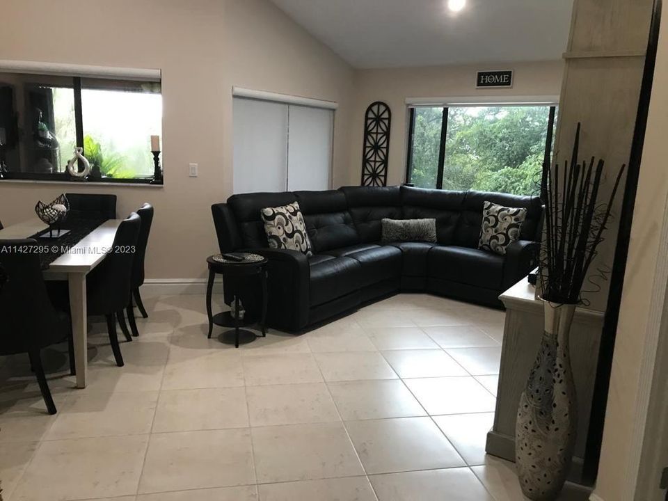 Living room and dining area