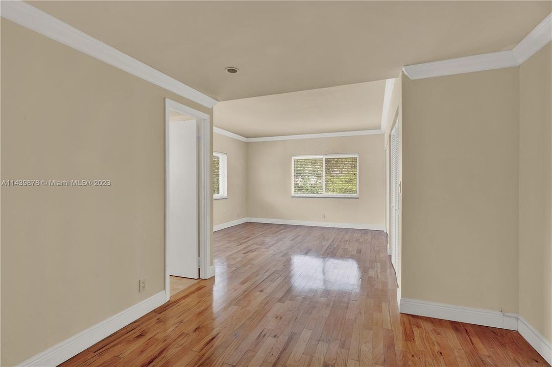 This can be used as a home office or a reading nook, secondary TV area, etc