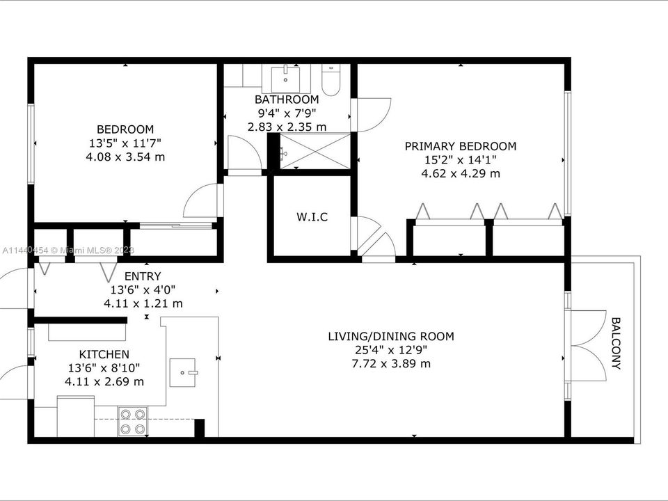 Recently Sold: $615,000 (2 beds, 1 baths, 965 Square Feet)