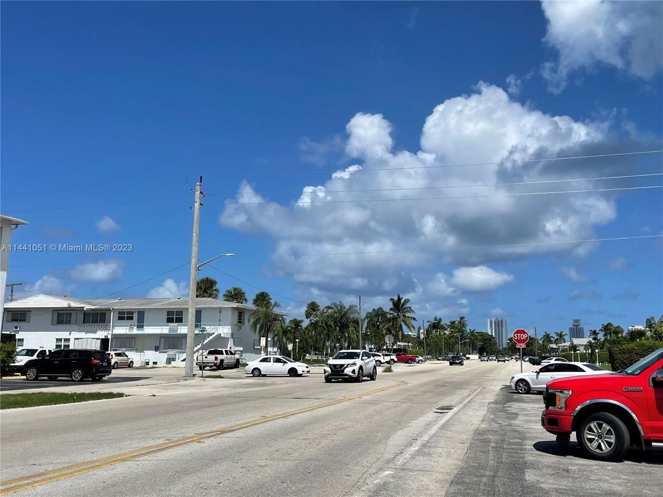 view toward east from street