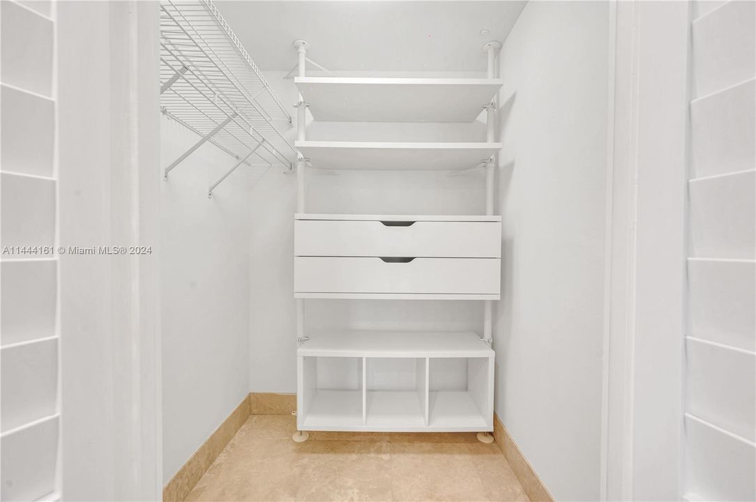 Walk-in Closet with Built-in shelving