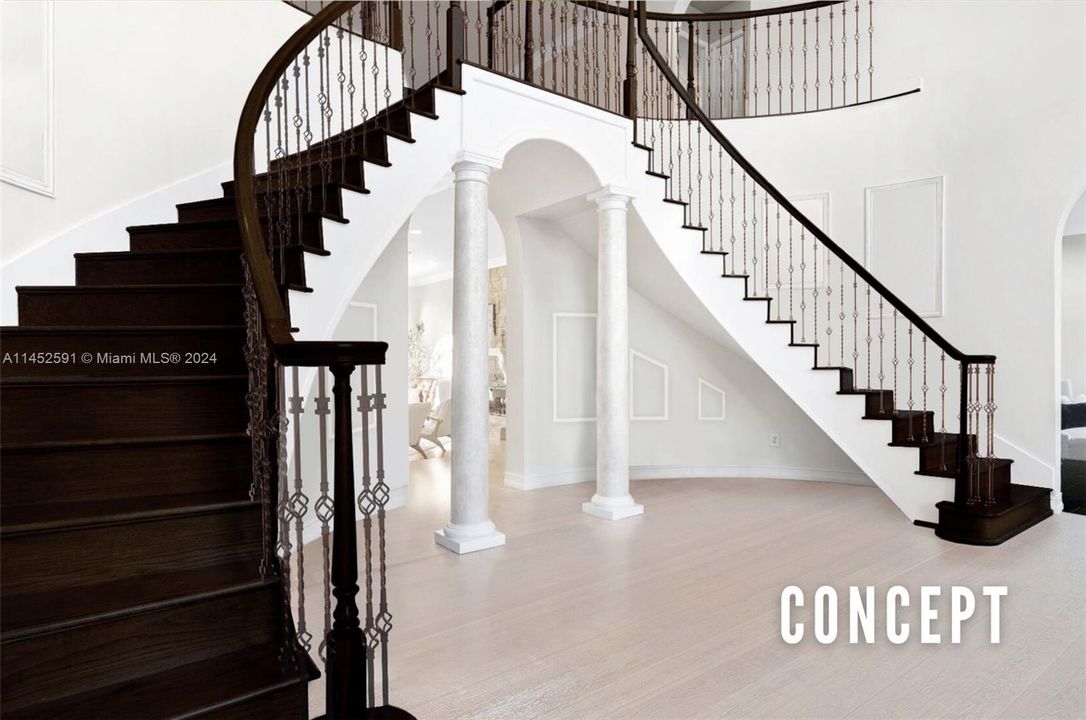 Indoor stair case concept photo- Modern/Darker finishes