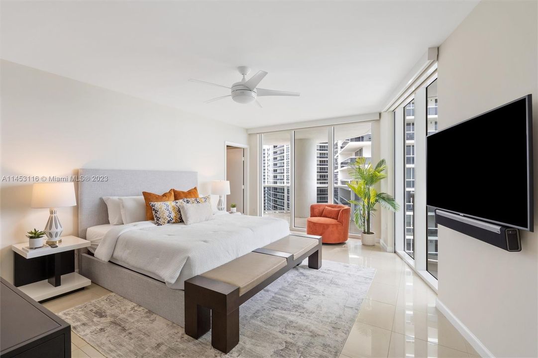 Primary Bedroom with balcony