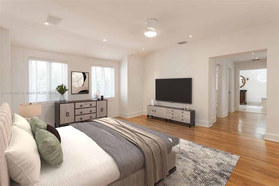 Virtually Staged Master Bedroom