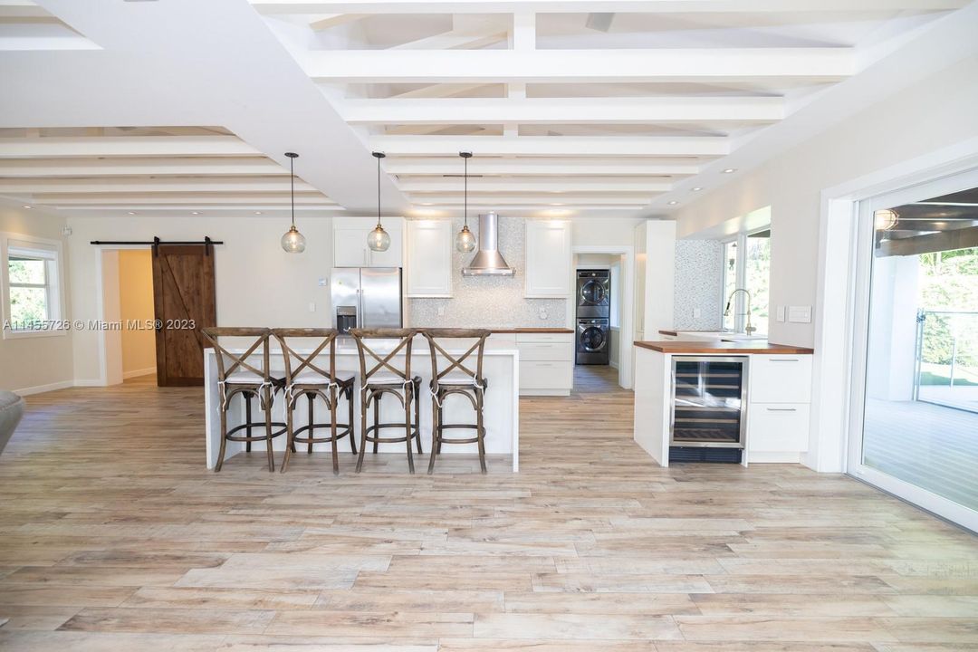 Behind the barn door is the bonus 4th bedroom and bath.