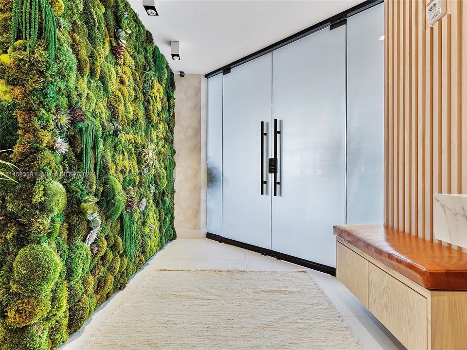 PRIVATE FOYER WITH REAL MOSS WALL