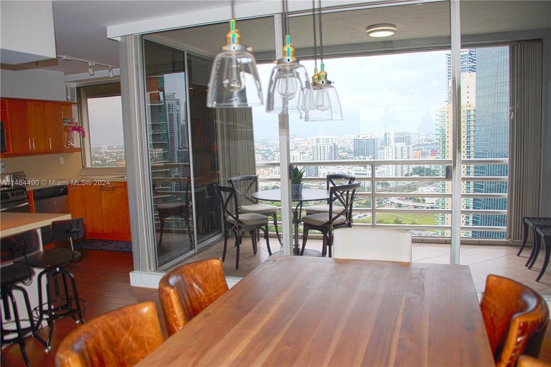 Open kitchen layout w/ great city views