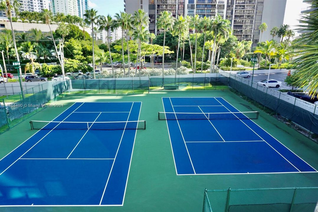 Lighted tennis courts