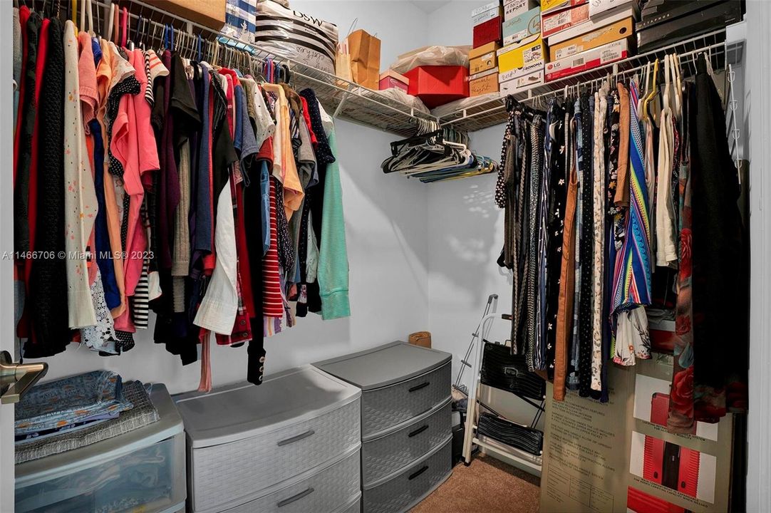 Master bedroom walk in closet