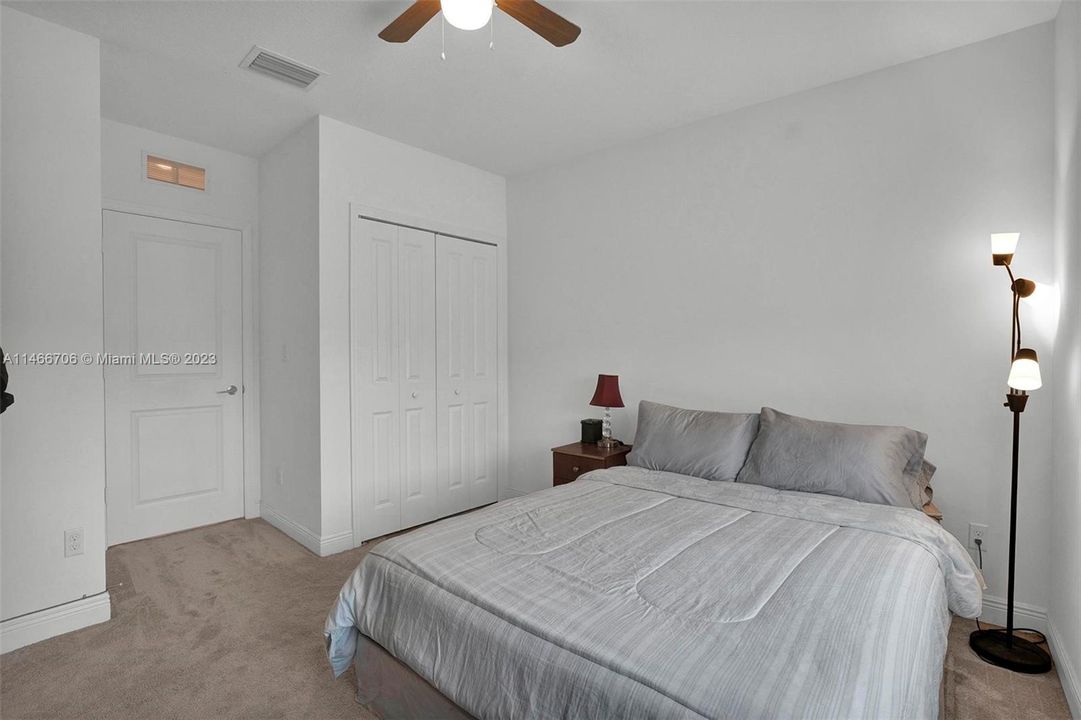 First bedroom to your left when you get upstairs and it overlooks the front yard