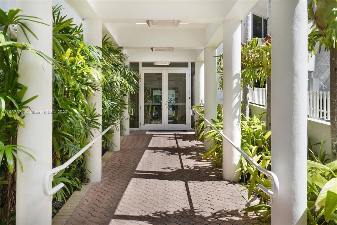Path towards lobby entrance