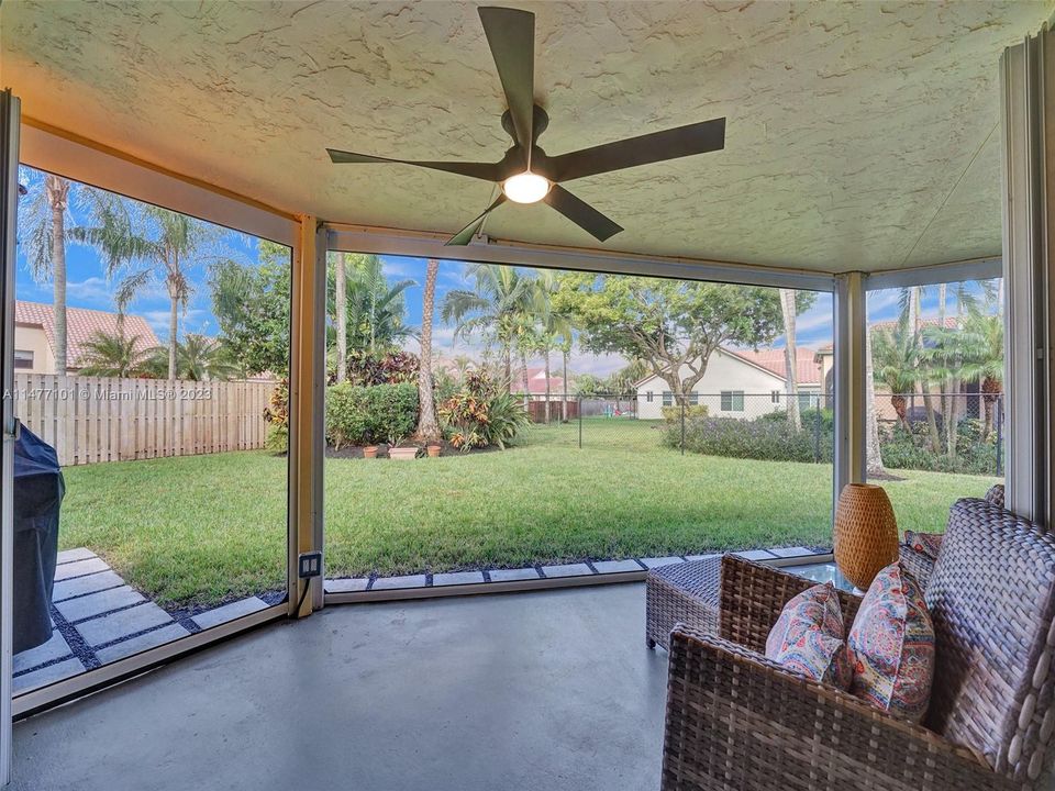 Patio with motorized screens