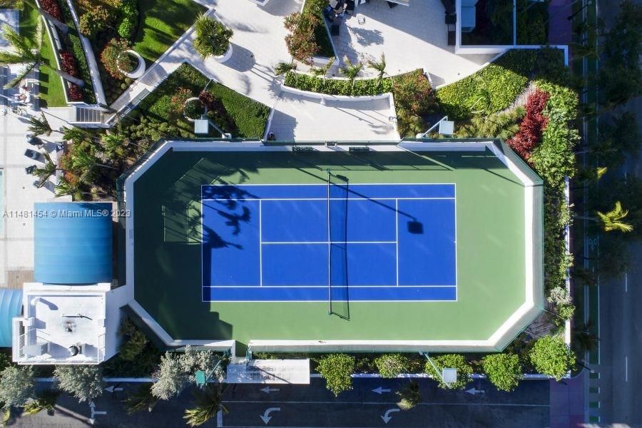 Aerial View Tennis Court