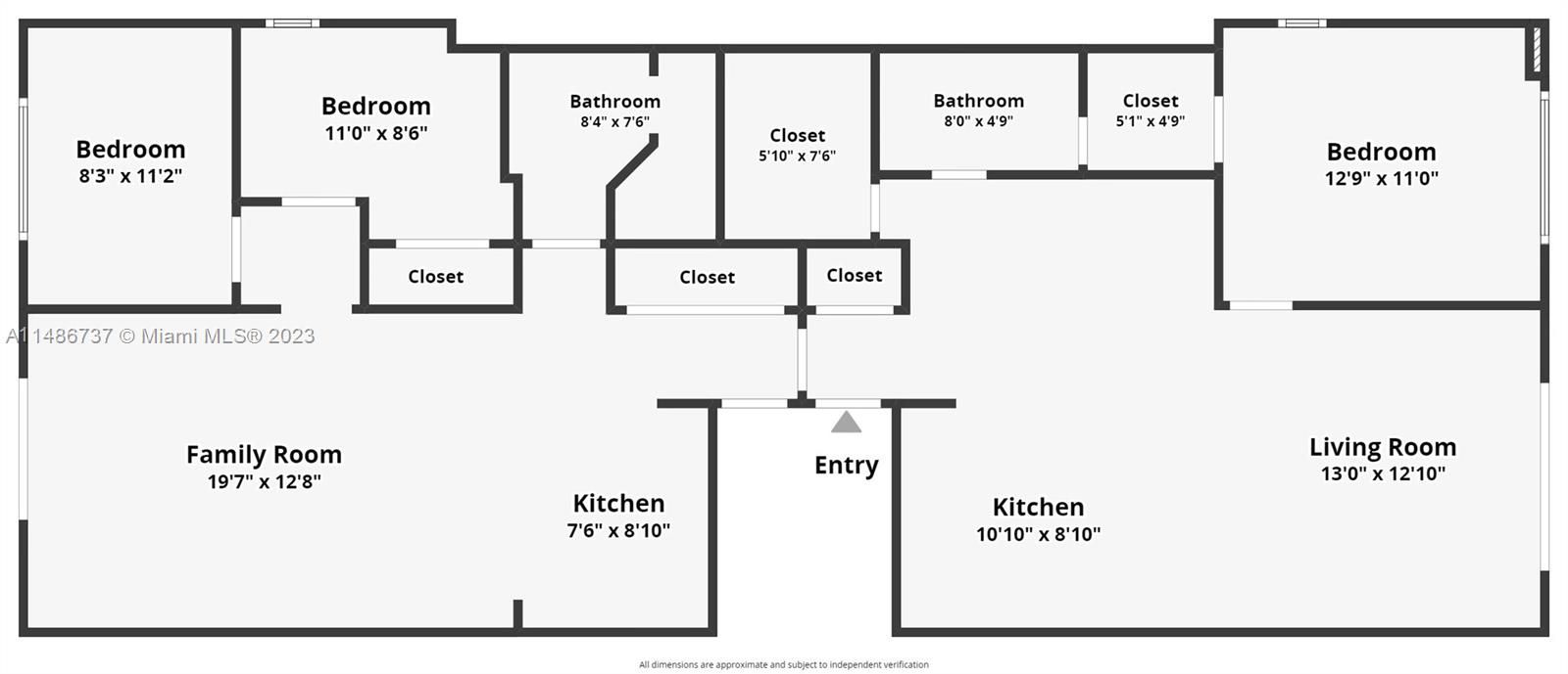 Right side of floor plan represents this unit.