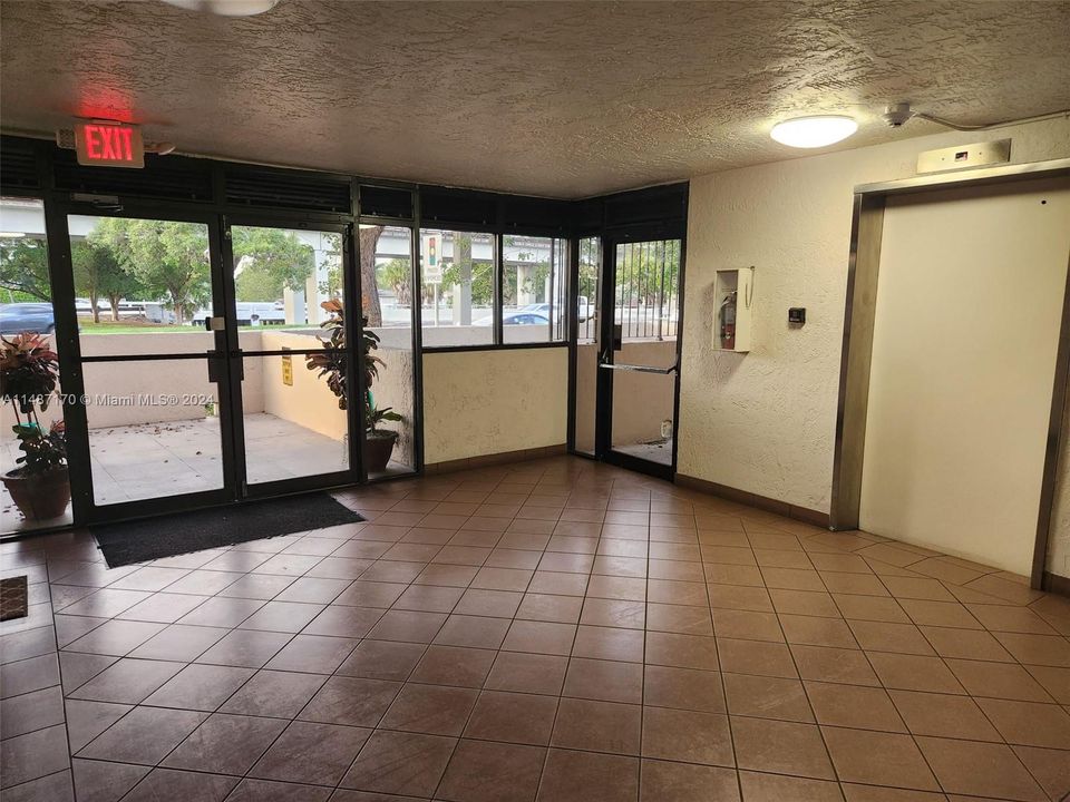 Lobby entry and elevator.