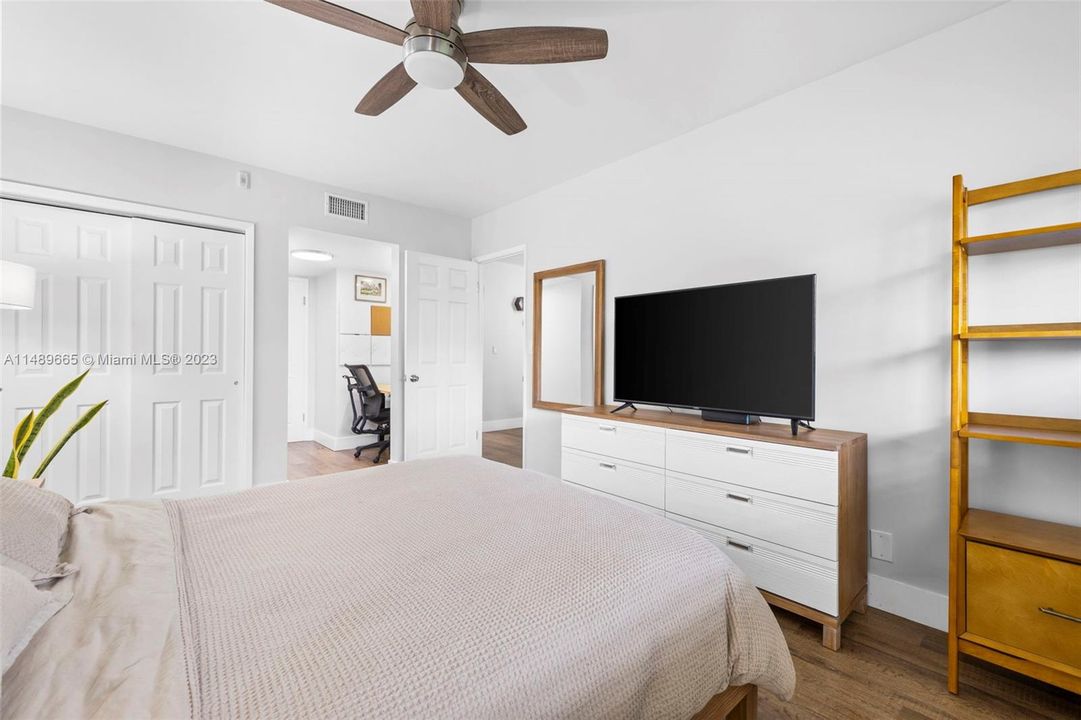 Bedroom Facing The Bathroom and Closets