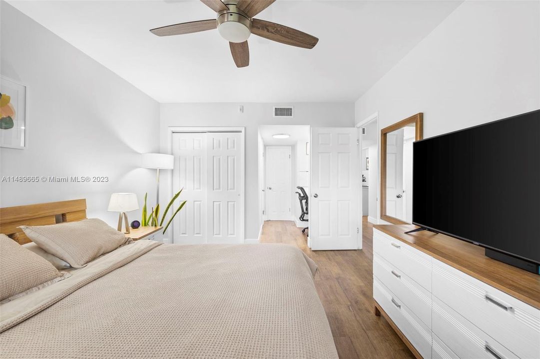 Bedroom Facing The Bathroom and Closets