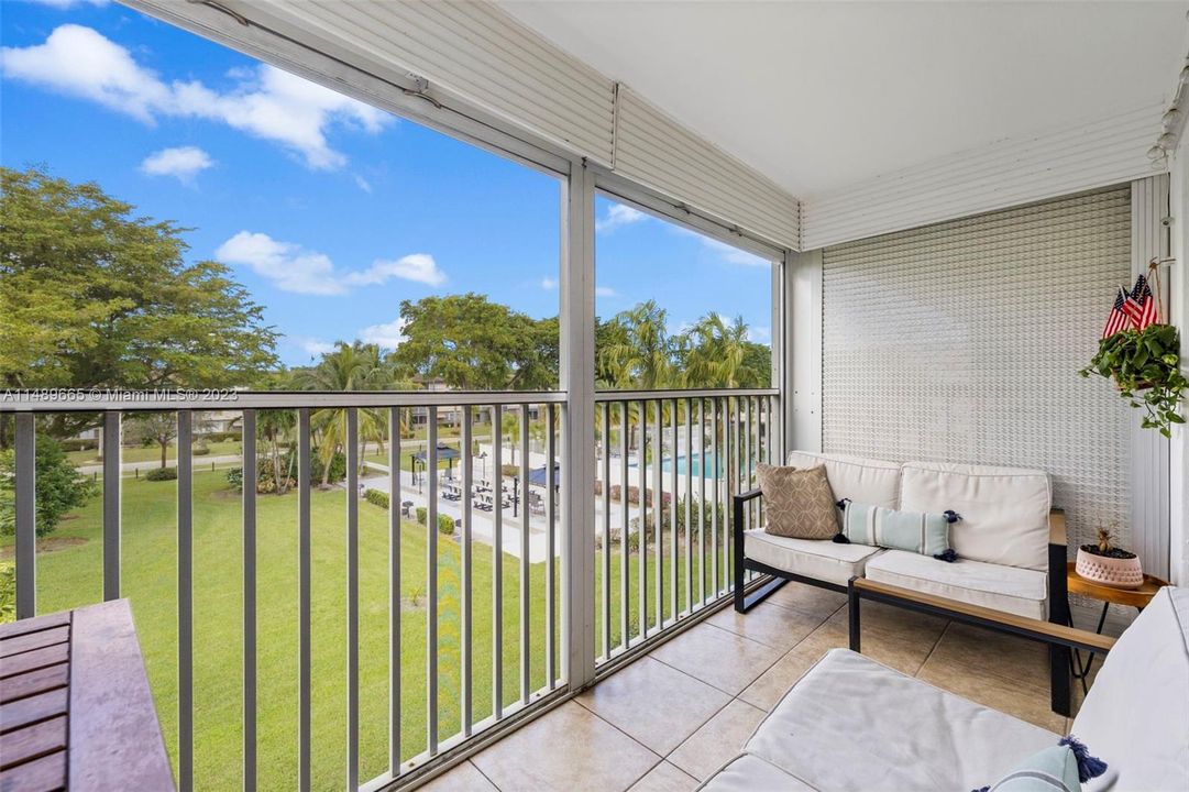 Balcony with Patio and Pool View