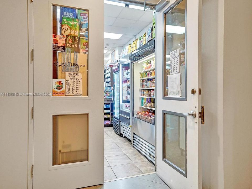 Convenience store in building