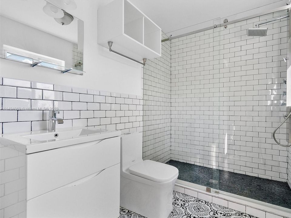 Contemporary Master Bath with Rain Head Shower