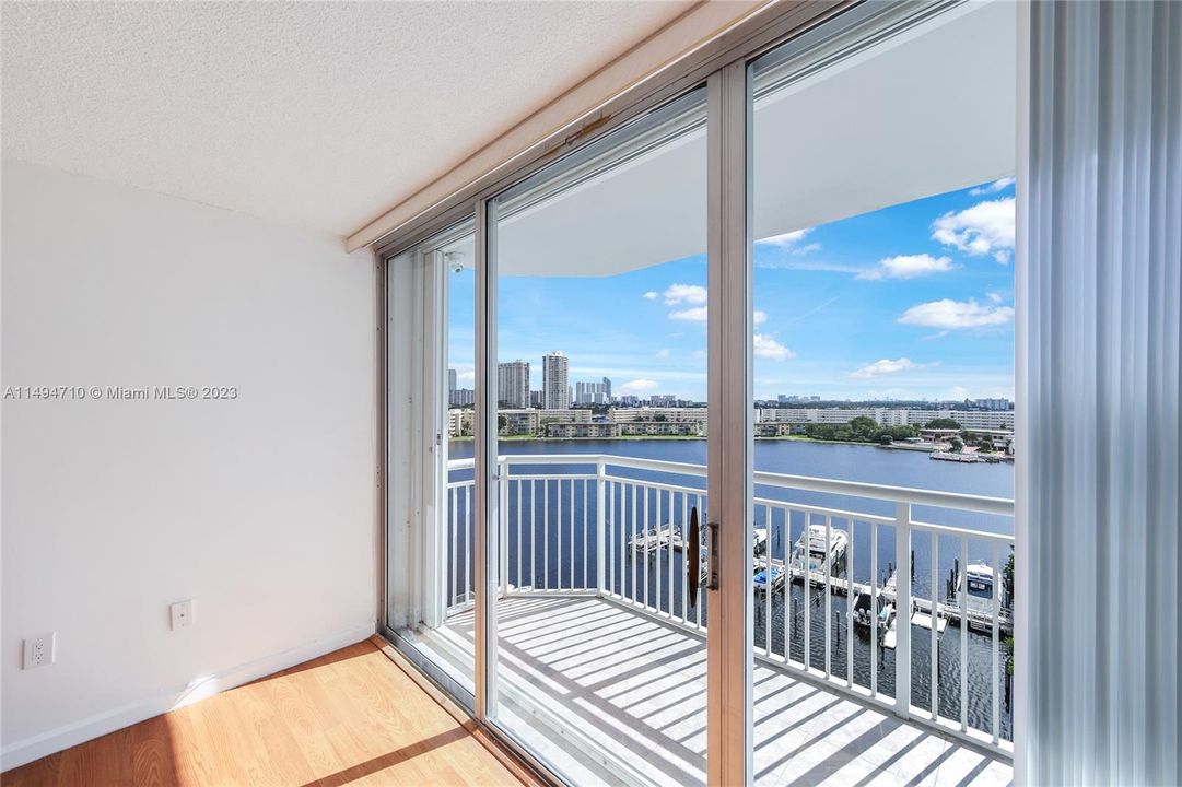 Master bedroom’s private balcony with stunning water views