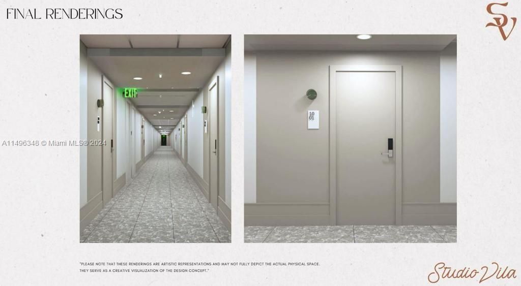 Renderings for upgrades to hallways and new doors