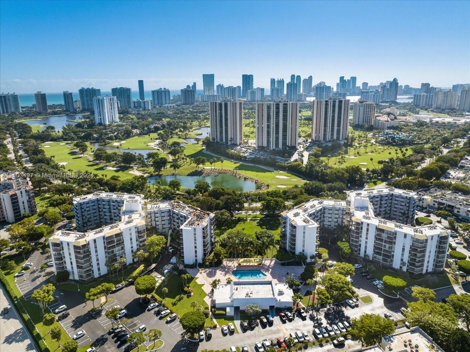 Picturesque!  Biscaya Condominium with Turnberry Isle Country Club and the Beaches of Sunny Isles in the back.Aventura, FL. Unit #316 at Biscaya Condominium is listed for sale. 20400 W Country Club Drive.