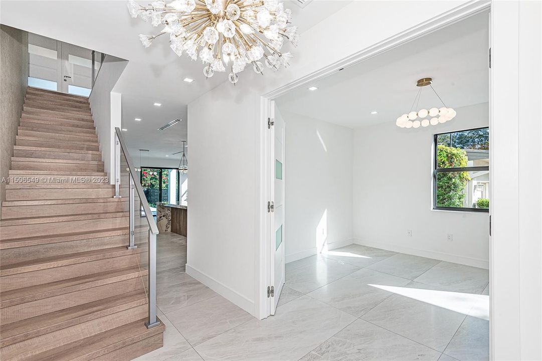 entry into home, office on right