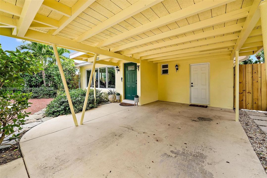 Front entry and carport